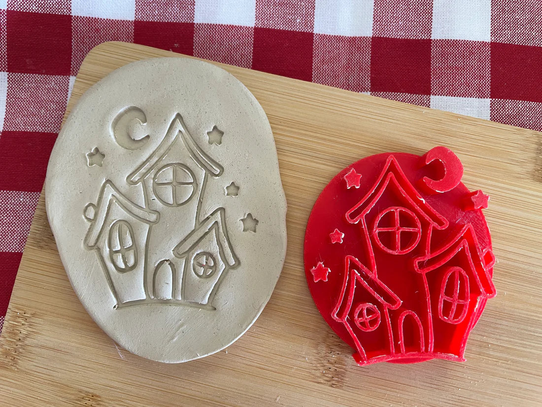 Haunted House - Pottery Stamp