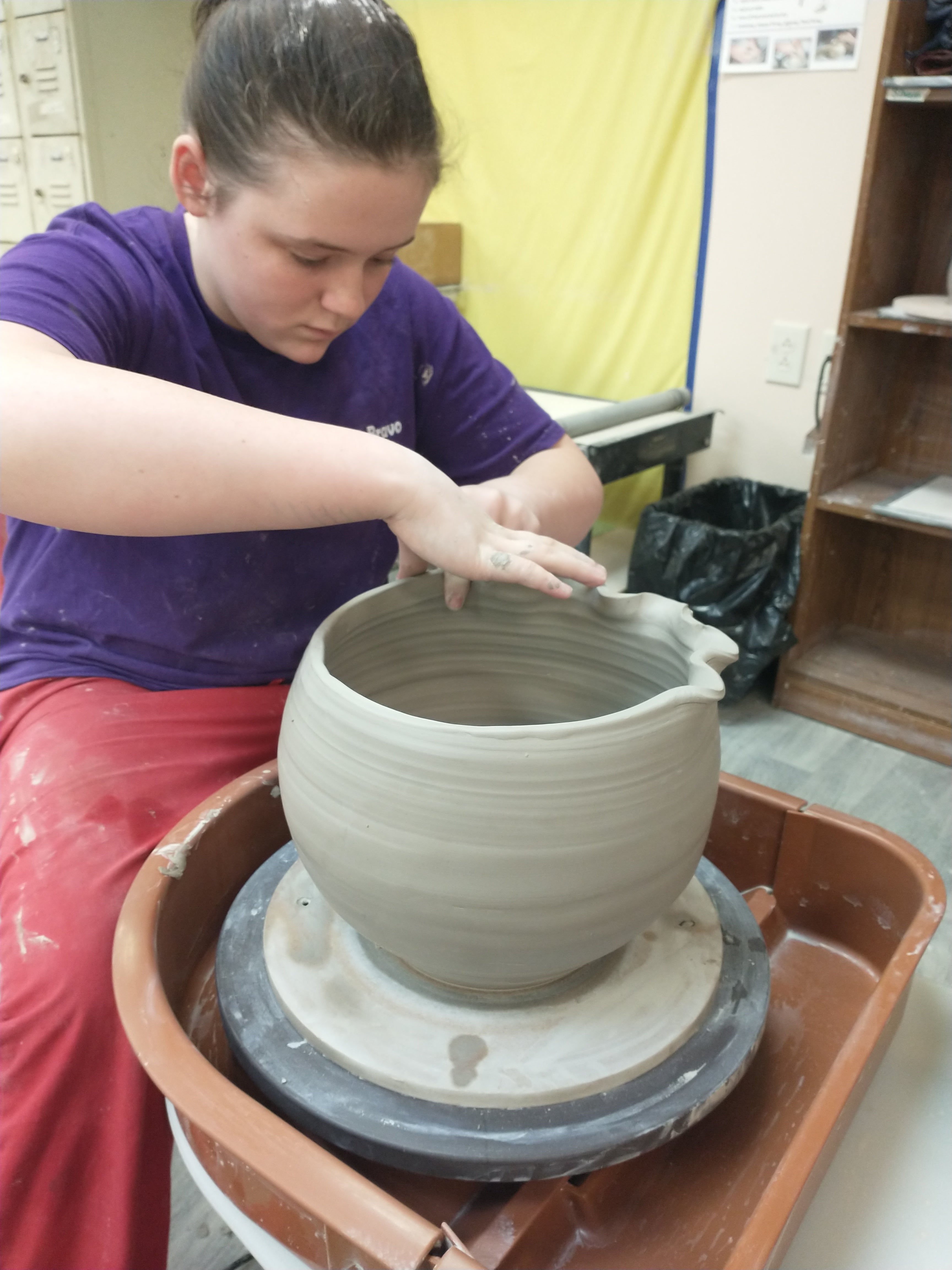 Shaping with Ribs on Pottery Wheel