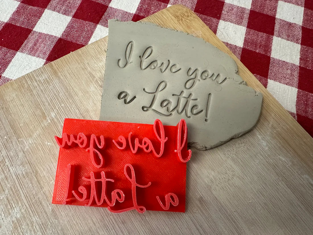 "I love you a Latte!" word stamp