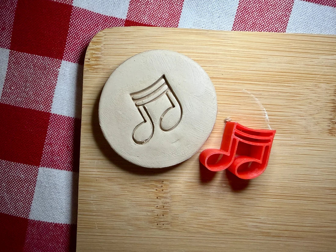 Mini Double Music Note Pottery Stamp - June 2026