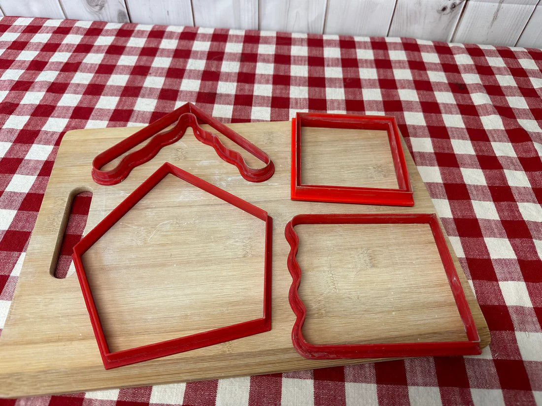 Gingerbread style 3D House, 5 piece kit, 7" tall finished - July 2024 mystery box (set of 5)