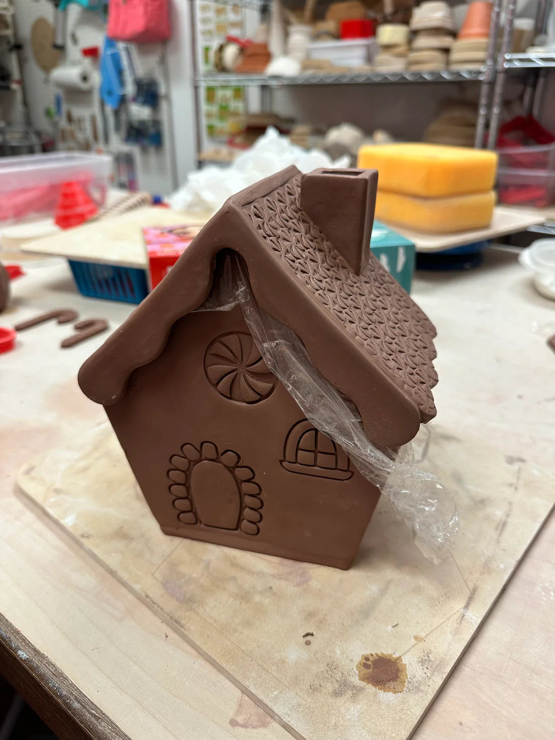 Gingerbread style 3D House, 5 piece kit, 7" tall finished - July 2024 mystery box (set of 5)