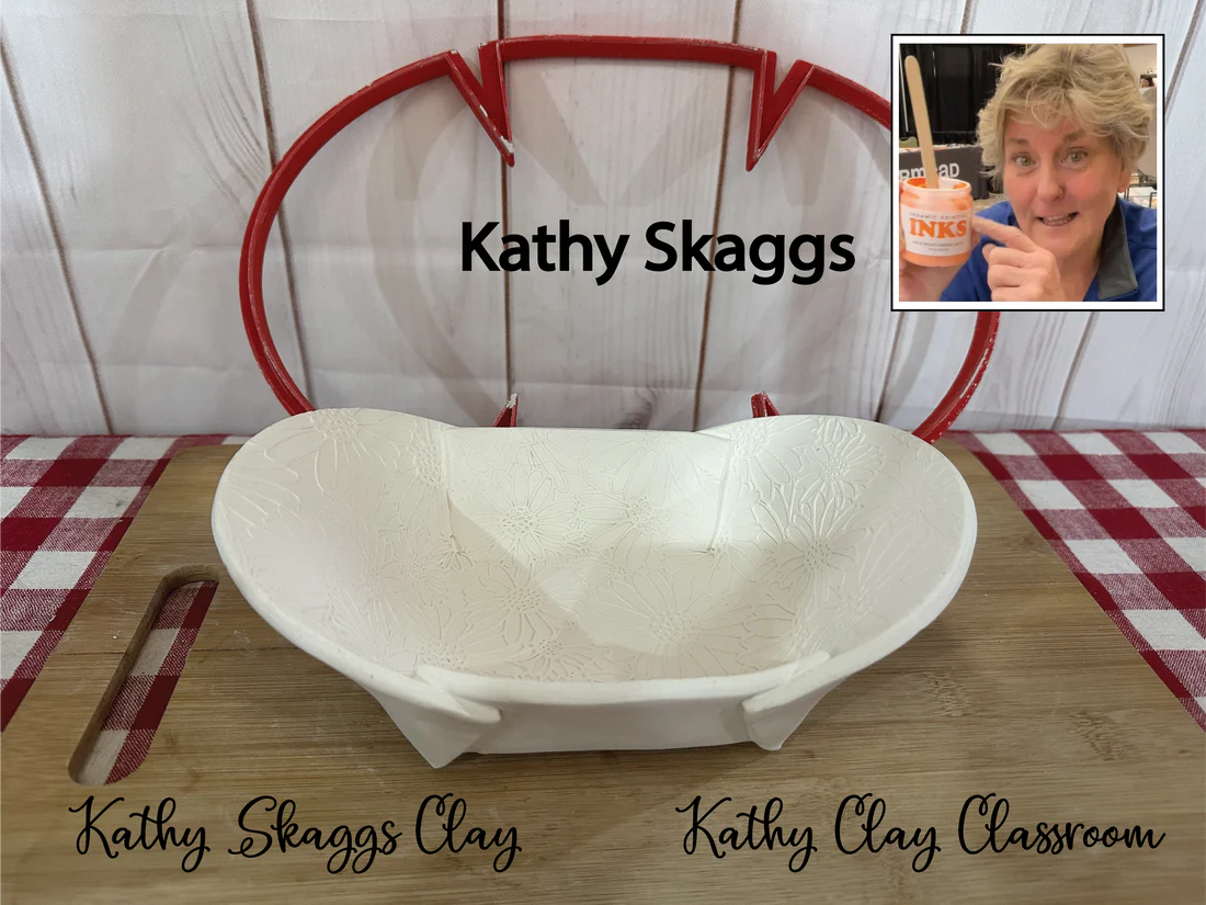 Fold up Oblong Bowl Clay Cutter Template - Kathy Skaggs' Design - Nesting tray