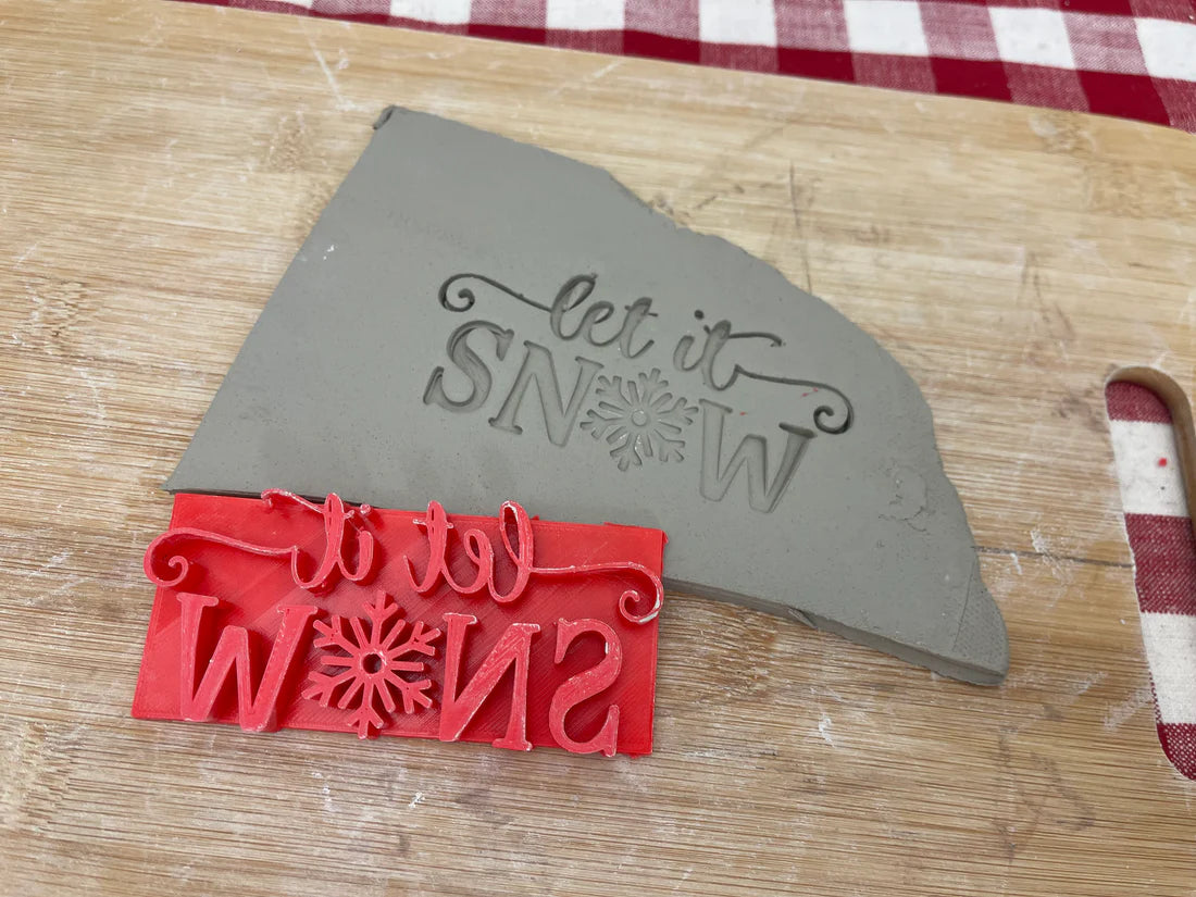 Christmas casual "Let it Snow" word stamp - (3")