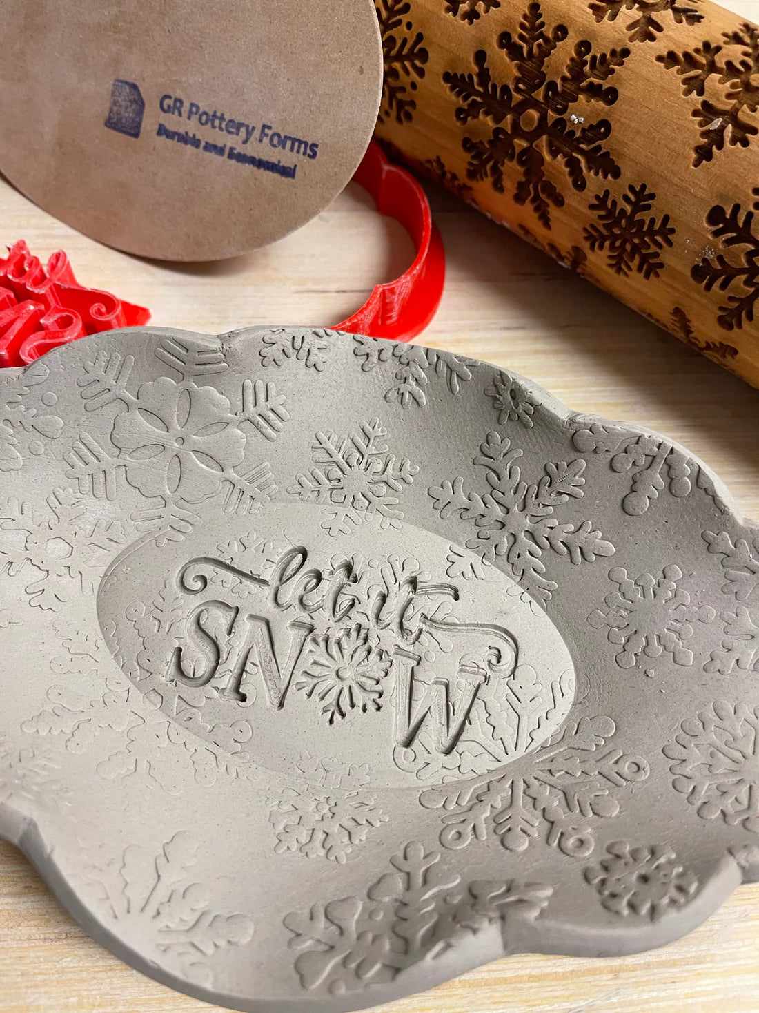 Christmas casual "Let it Snow" word stamp - (3")
