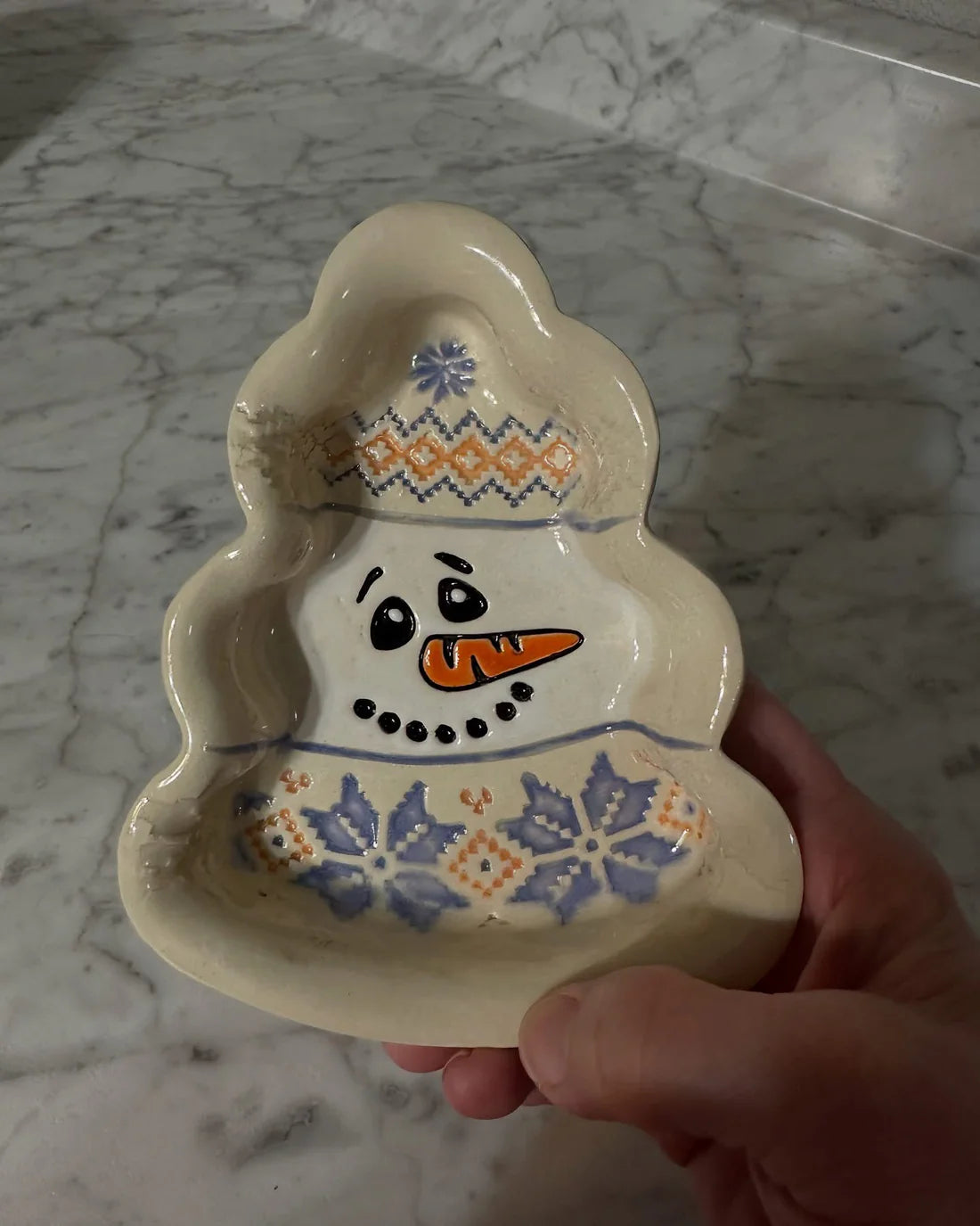 Snowman Faces - pottery stamp design (set of 3)