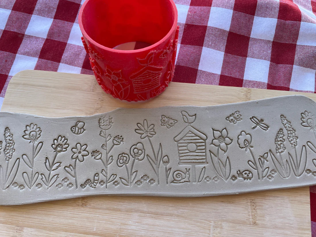 Spring Pottery Roller - February 2025 Spring Themed Mystery Box - Border Design, Repeating pattern, Plastic 3d printed