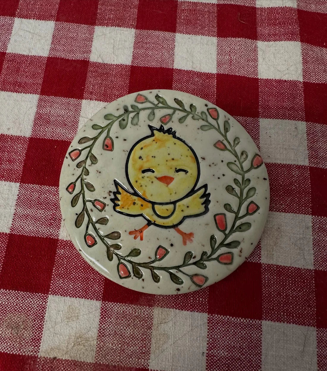 Wreath Pottery Stamp - Spring themed February 2025 Mystery Box (3.5")